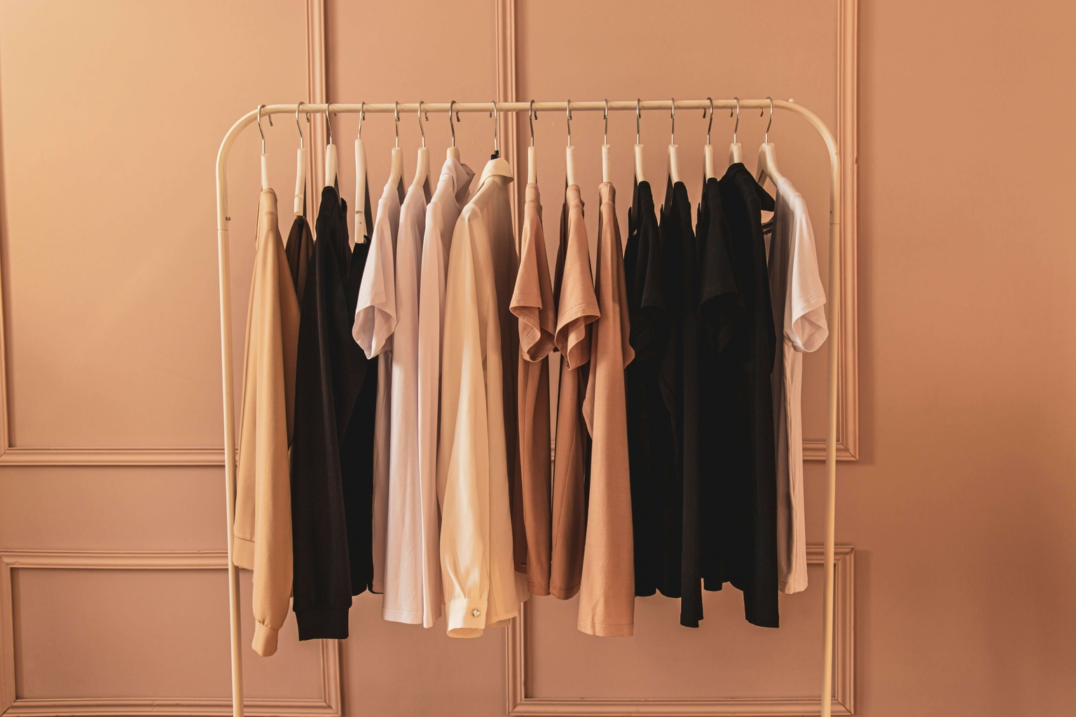 Minimalist clothing rack background